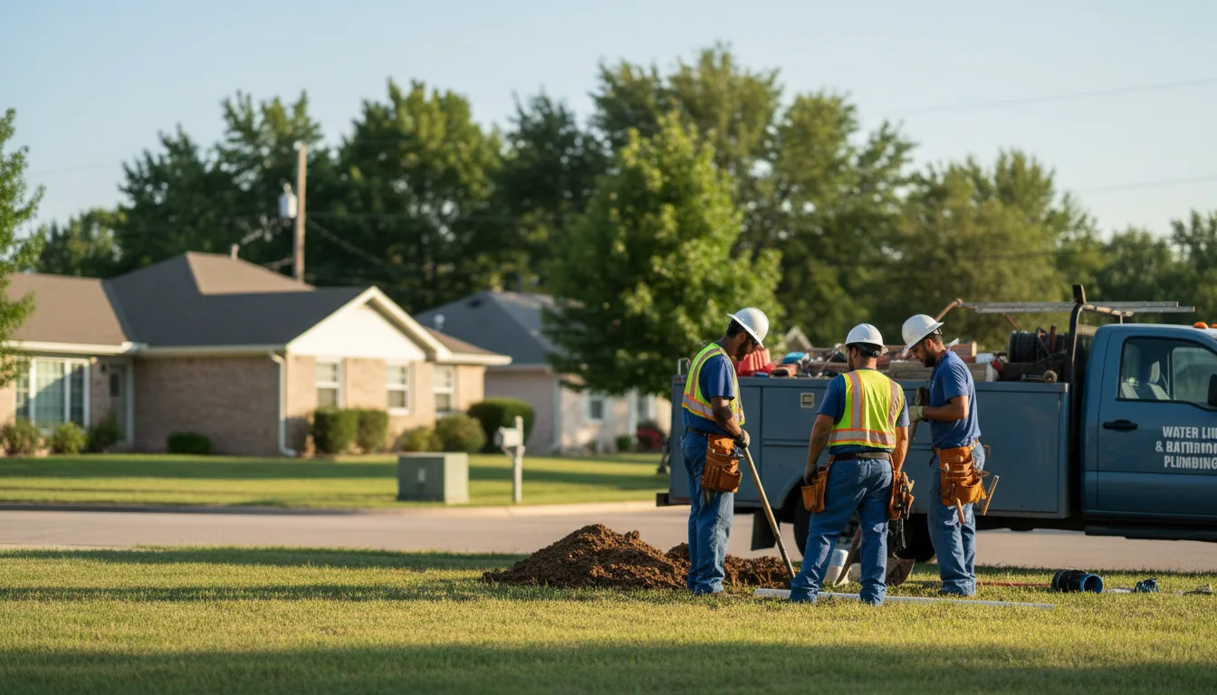 Residential water line and bathroom plumbing service in Scotrun, PA